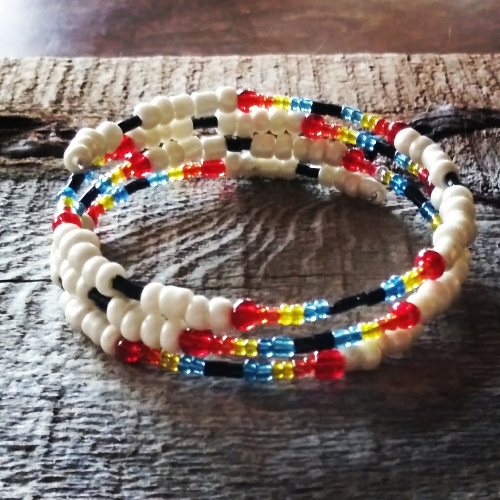 Memory Wire Beaded Bracelet